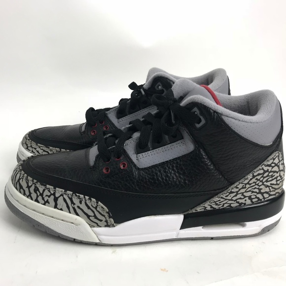 AIR JORDAN III 3 RETRO GS SIZE US 6Y BLACK CEMENT - Picture 4 of 8